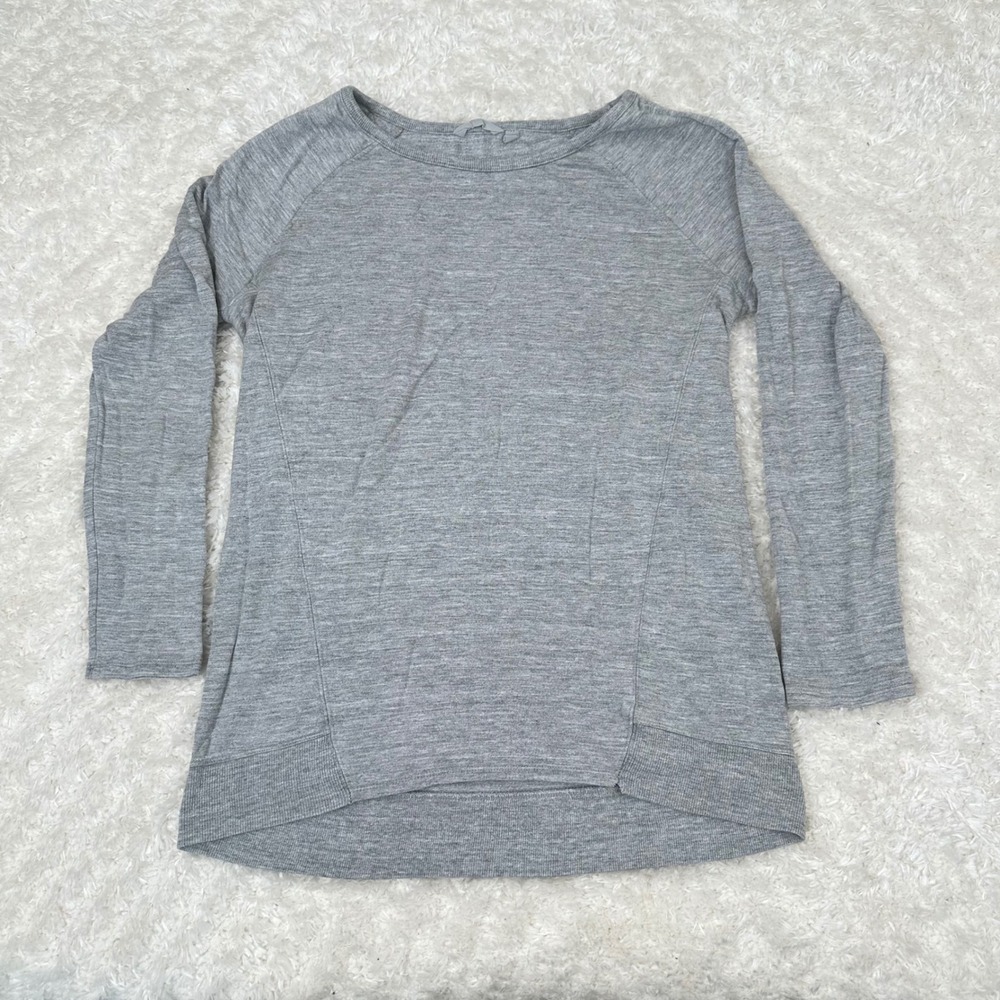 Athleta M Medium Gray Pullover Modal Stretch Ls C… - image 1